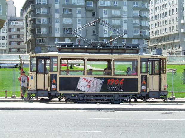 Zabytkowy tramwaj w La Coruna, Hiszpania #Tramwaj