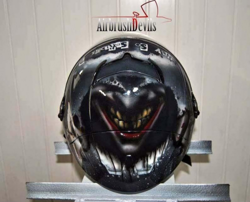 Unikatowy kask joker #aerograf #airbrush #custom #hełm #joker #kask #motocykl #motor