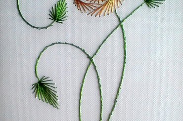 Obrazki z szycia wzięte - na podstawie wzoru ze stitchingcards.com #kwiat #róża #fantagiro7 #HaftMatematyczny #ObrazkiZSzyciaWzięte