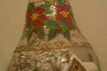 Pejzaż zimowy #akryl #brokat #szkło