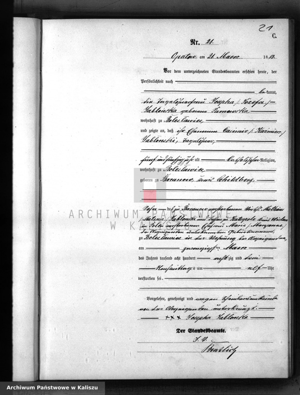 zgon Kazimierz JAbłoński
